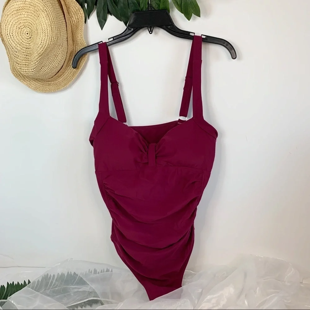 Tempt Me Swimsuit Rouched sides Adjustable Straps!
